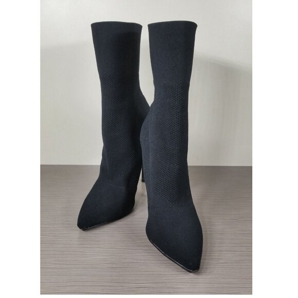 Steve Madden Century Knit Sock Stiletto Booties, Black, Women Size 9.5 M - Picture 4 of 11